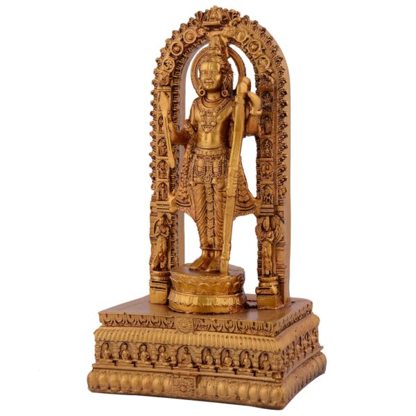 Resin Ram Mandir Ayodhya Model Authentic Design Ideal for Home Temple, Home Decor & Gifts (Golden) - Image 4